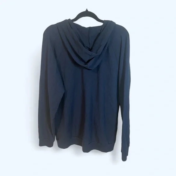 A Navy blue zippered hoodie by Two Blind Brothers in size large - Picture 9 of 10